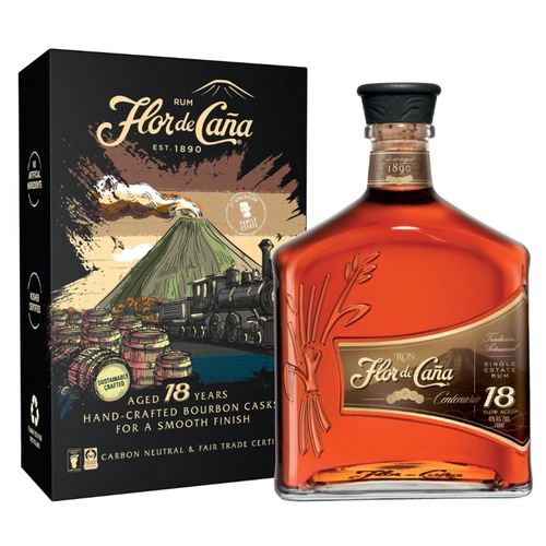 Flor de Caña 18y 0,7l 40% + 2x sklo GB