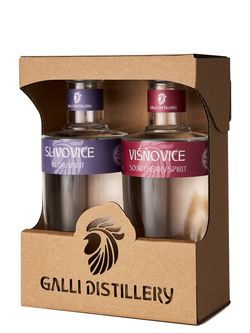 GALLI DISTILLERY Galli Dárkové balení Slivovice 0,2l + Višňovice 0,2l